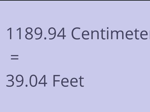 1189.94 CM TO FEET