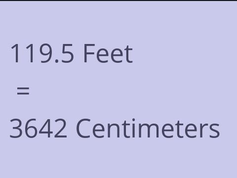 119.5 FEET TO CM