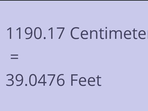 1190.17 CM TO FEET