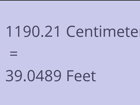 1190.21 CM TO FEET