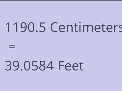 1190.5 CM TO FEET