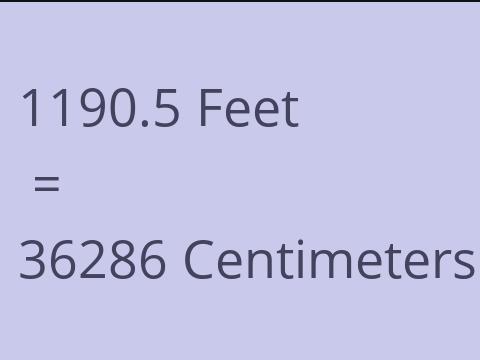 1190.5 FEET TO CM