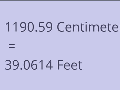 1190.59 CM TO FEET