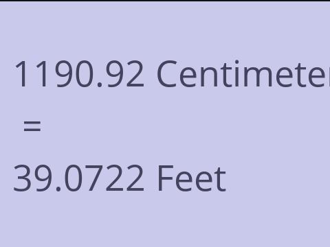 1190.92 CM TO FEET