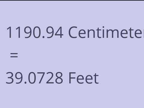 1190.94 CM TO FEET