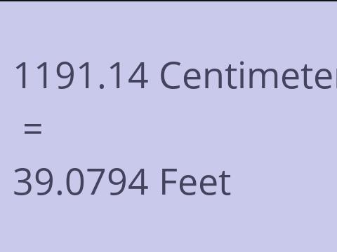 1191.14 CM TO FEET