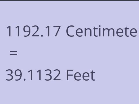 1192.17 CM TO FEET