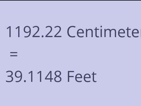 1192.22 CM TO FEET