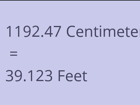 1192.47 CM TO FEET