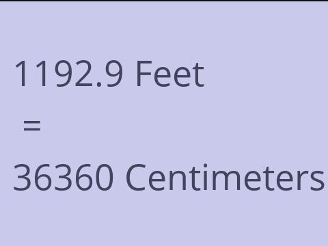 1192.9 FEET TO CM