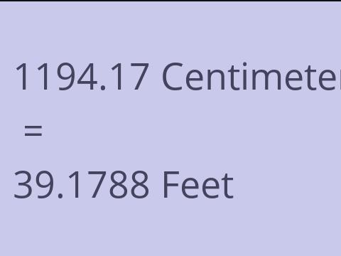 1194.17 CM TO FEET