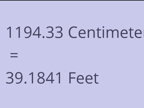 1194.33 CM TO FEET