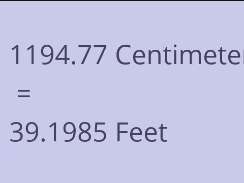 1194.77 CM TO FEET