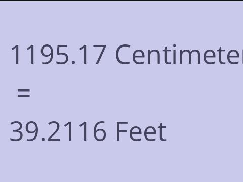 1195.17 CM TO FEET