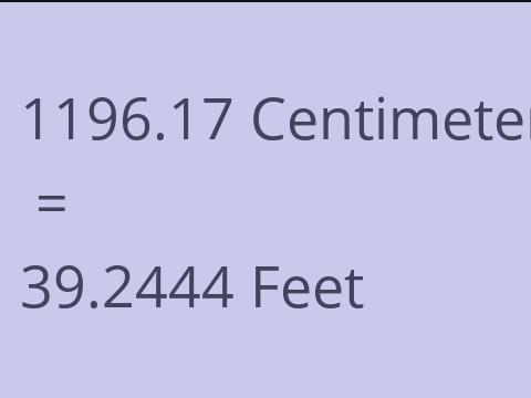 1196.17 CM TO FEET