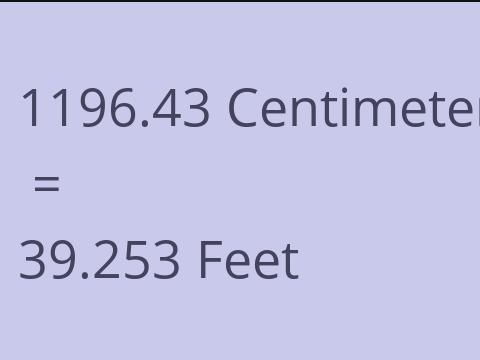 1196.43 CM TO FEET