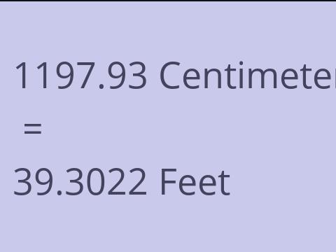 1197.93 CM TO FEET