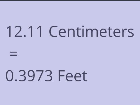 12.11 CM TO FEET