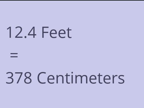 12.4 FEET TO CM