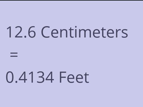 12.6 CM TO FEET