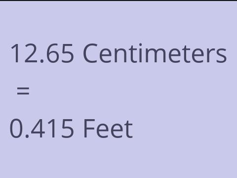 12.65 CM TO FEET