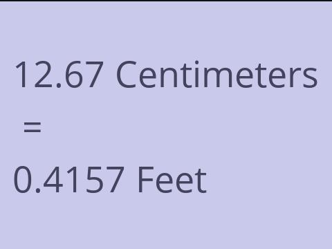 12.67 CM TO FEET