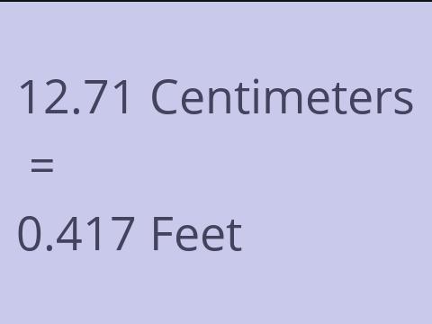 12.71 CM TO FEET