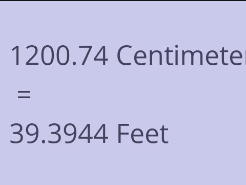 1200.74 CM TO FEET