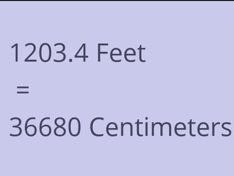 1203.4 FEET TO CM