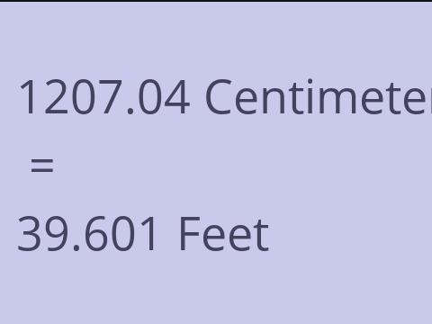 1207.04 CM TO FEET