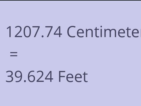 1207.74 CM TO FEET