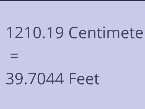 1210.19 CM TO FEET