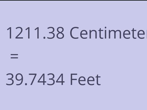 1211.38 CM TO FEET