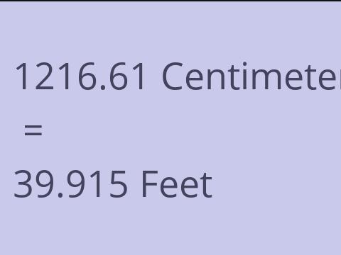 1216.61 CM TO FEET