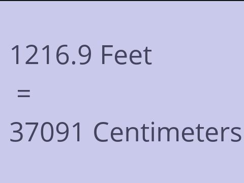 1216.9 FEET TO CM