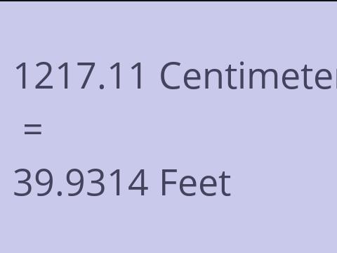 1217.11 CM TO FEET