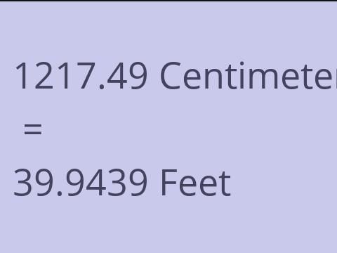 1217.49 CM TO FEET