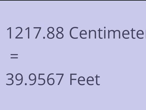 1217.88 CM TO FEET