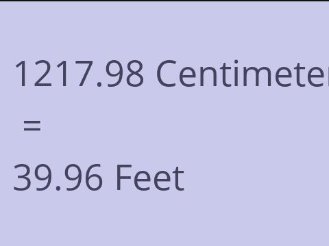 1217.98 CM TO FEET