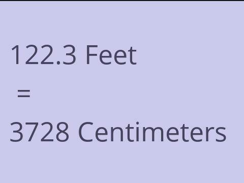 122.3 FEET TO CM