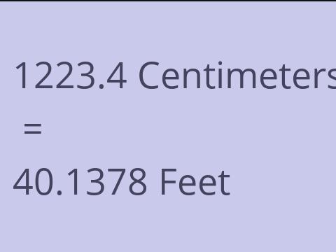 1223.4 CM TO FEET