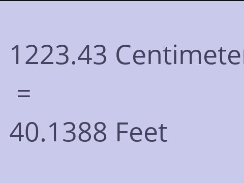 1223.43 CM TO FEET