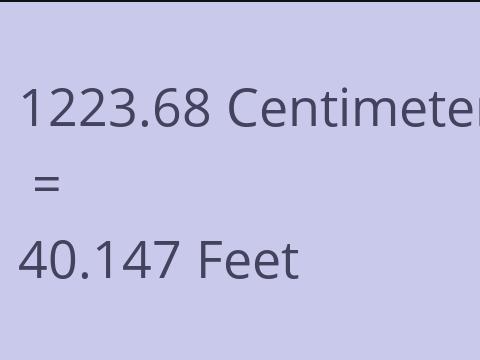 1223.68 CM TO FEET