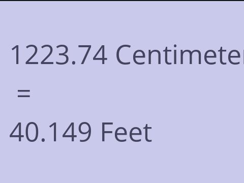 1223.74 CM TO FEET