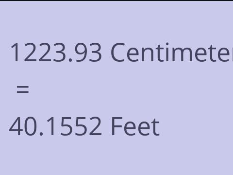 1223.93 CM TO FEET