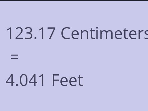 123.17 CM TO FEET