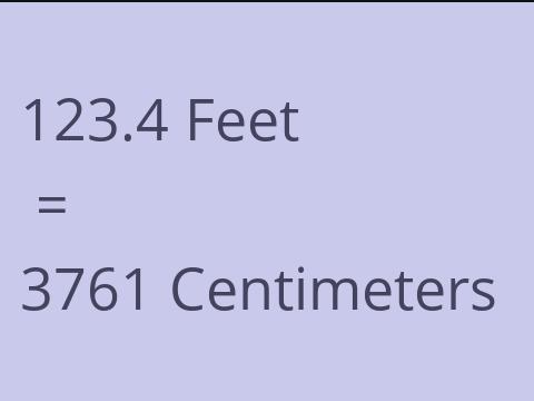 123.4 FEET TO CM