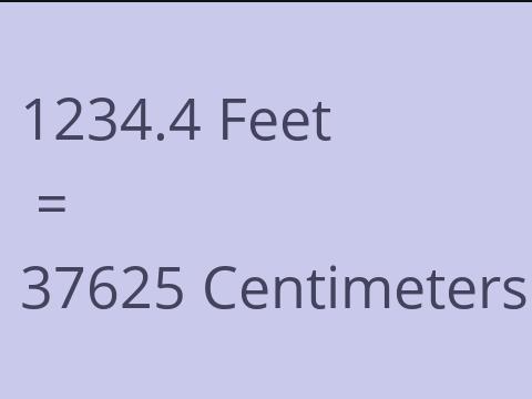 1234.4 FEET TO CM