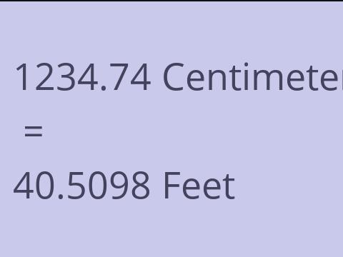 1234.74 CM TO FEET