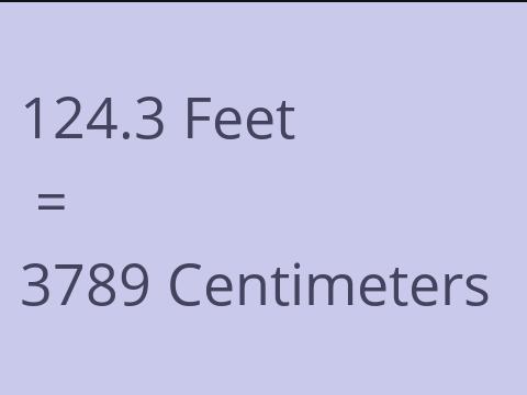 124.3 FEET TO CM